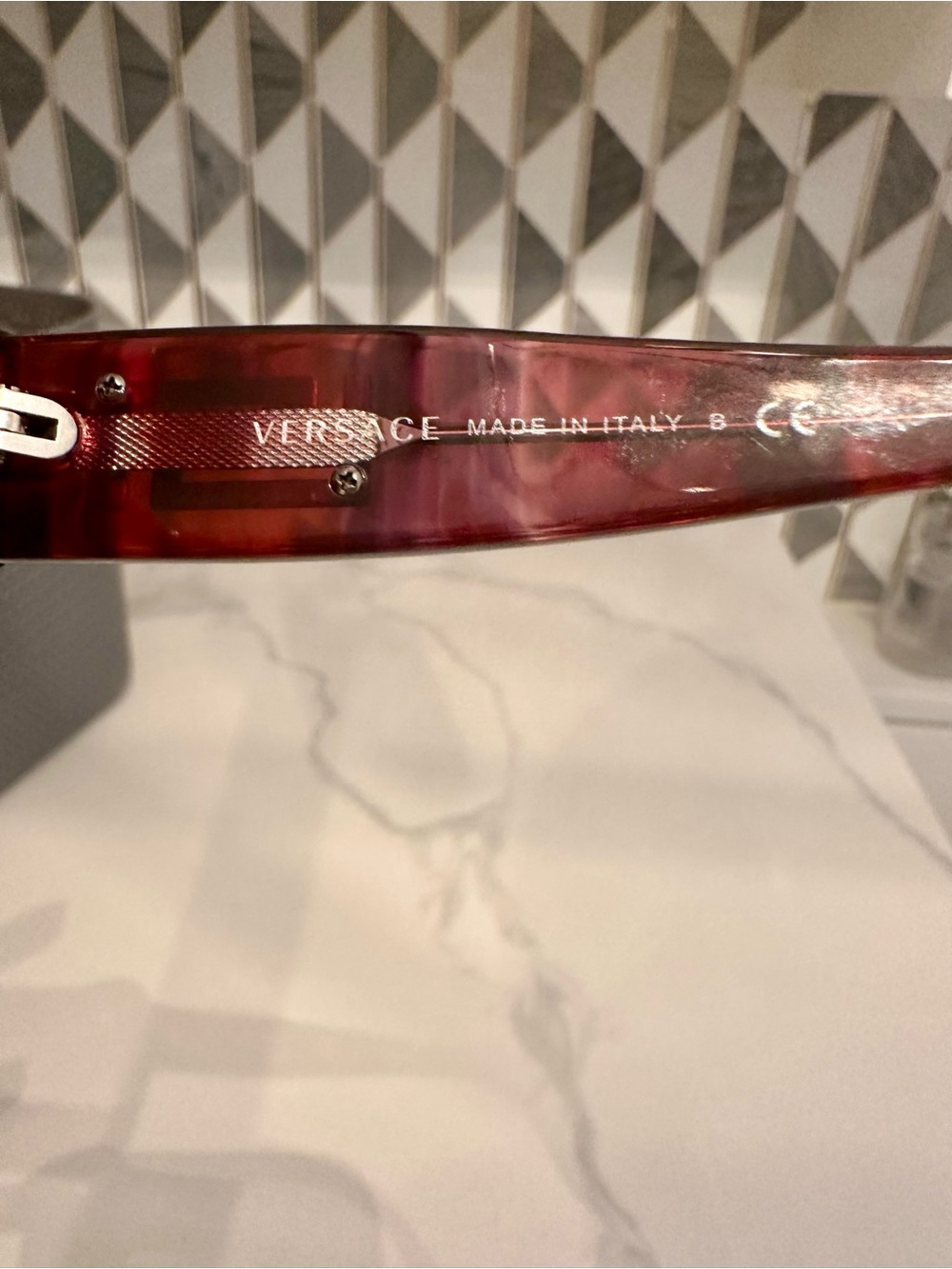 Authentic Y2K Versace VE4238-B Oversized Sunglasses Pink Marble Gradient Lens - Picture 6 of 8